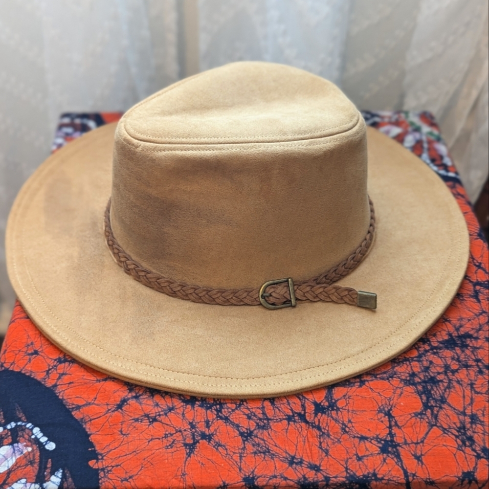 World Market Boho Western Festival Faux Suede Hat